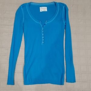 Turquoise button up sexy sweater